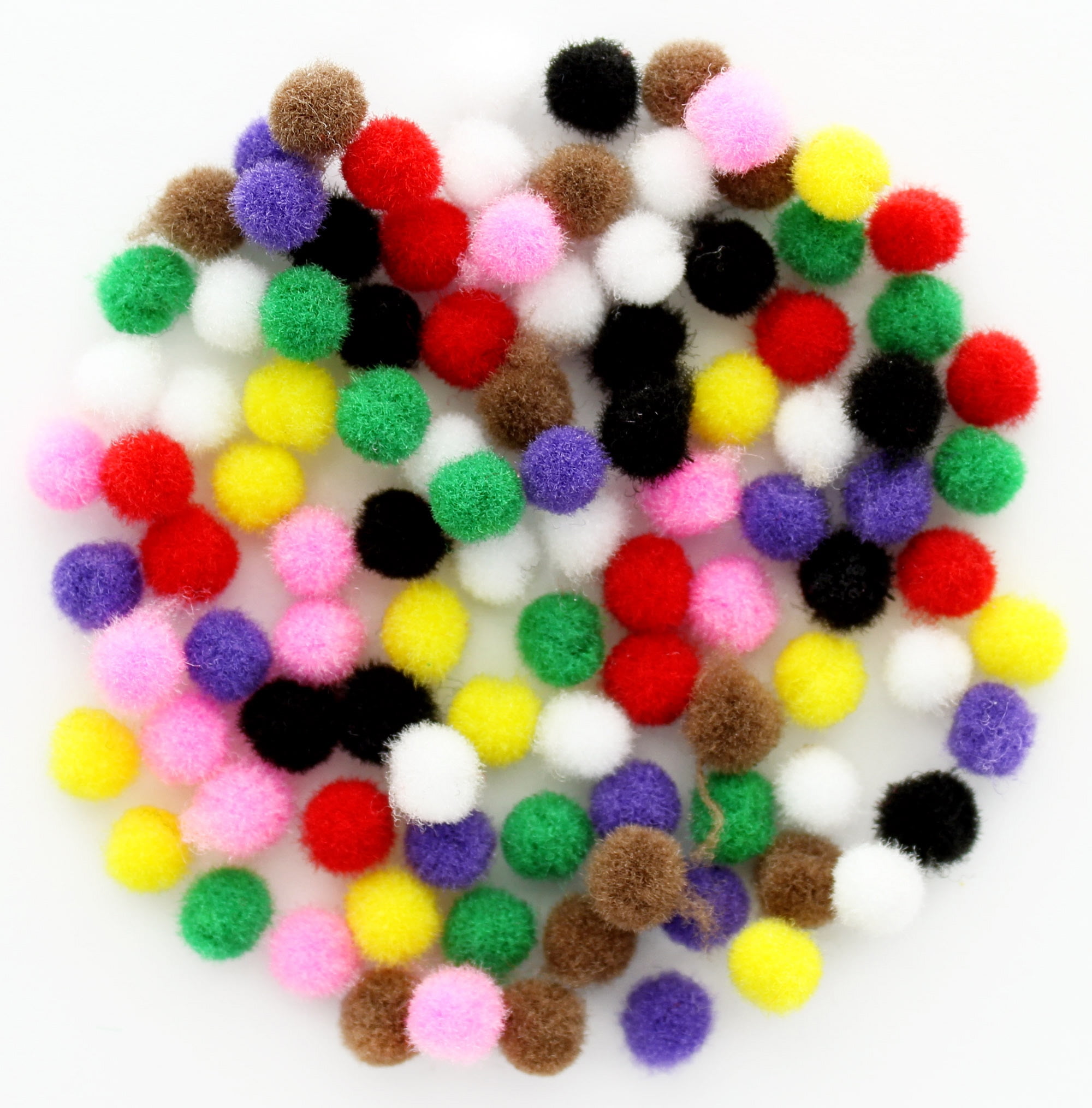 [250 Pcs ] 150 1 inch Black Craft Pom Poms + 100 Multicolor Pom Pom Balls, Small Pom Poms Assorted Pompoms for Crafts Projects and DIY Creative