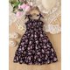 thumbnail image 3 of Vestido VARMILO 6 años negro con flores rosadas, 3 of 6