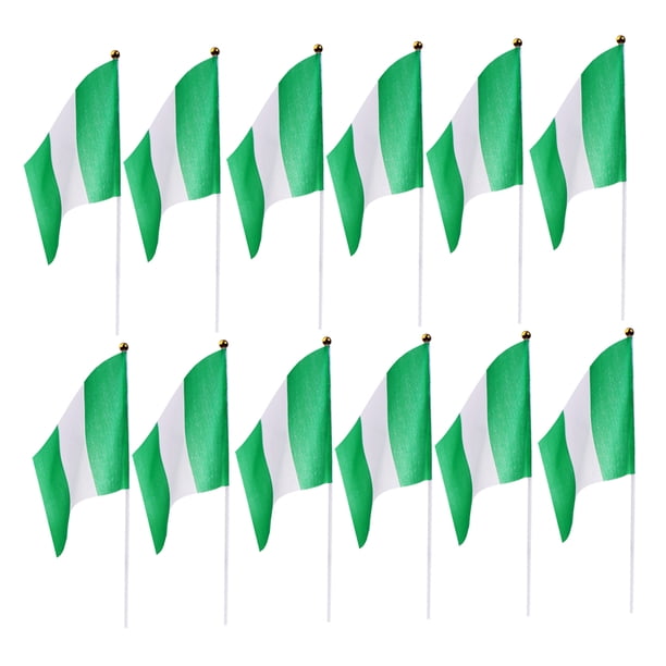 Bandera de Nigeria Sunnimix 12pcs bandera de bandera nacional ondeando