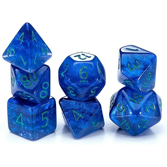 Sui Generis Holographic Glitter Dice Set, 7 Pieces