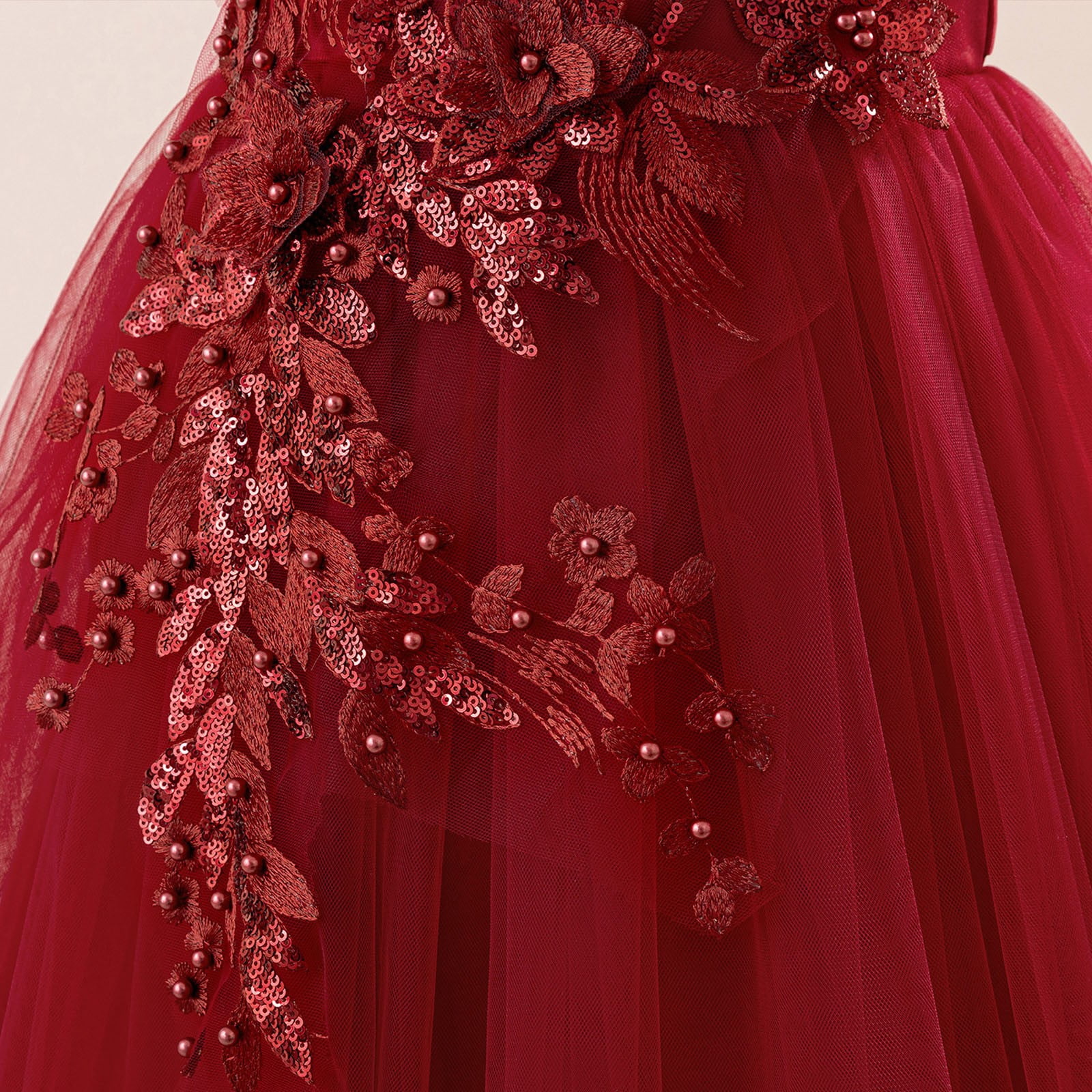 Wdgfv Elegant Off Shoulder Girls Dresses Tutu Skirt For Wedding Party Pageant Casual Wear Floral Appliques Gown Ages 7-12 Red 12 Years
