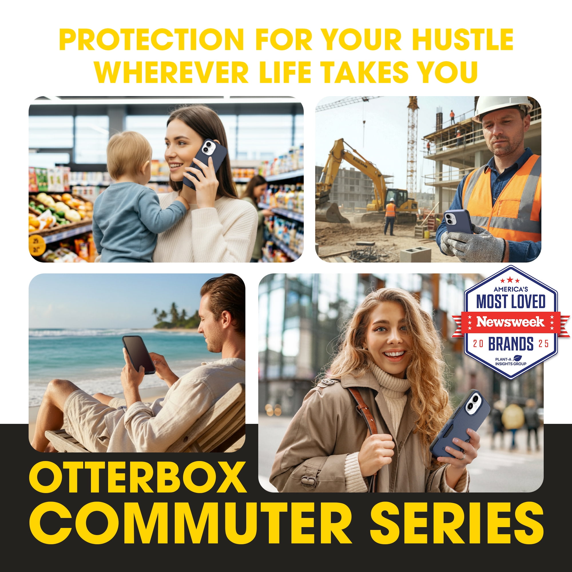 OtterBox iPhone 17 (Only) – Commuter Series Case – Built-In MagSafe – Thin, Dual-Layer, Pocket-Friendly, Port Cover –  Midnight Sky (Blue/Black)