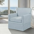 thumbnail image 4 of Xukmct Upholstered Accent Chair with Wood Frame, Modern Armchair for Living Room, Bedroom, Office, Light Blue, 4 of 8