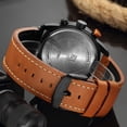 thumbnail image 3 of Mens Sport Military Analog Quartz Watch Chronograph Classic Casual Business Dress Waterproof Watch Multifunctional Wristwatch with Leather Strap, 3 of 6