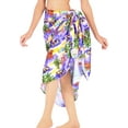 thumbnail image 4 of LA LEELA Women's Beach Bikini Swimwear Cover up Wrap Skirt Summer Wraps Beachwear Sarong Coverups Swimsuits for Women One Size Violet, Allover Palm Tree, 4 of 5