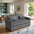 thumbnail image 3 of Yougu 3-in-1 Multi-Functional Corduroy Sleeper Couch Pull-Out Bed,Adjustable Backrest and Pillows(Grey), 3 of 9