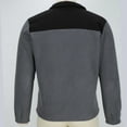 thumbnail image 5 of ZQUUVOU Men Casual Thick Fleece Cardigan with Zipper Pocket Patchwork Jacket (Gray,M), 5 of 7