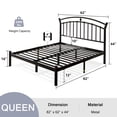 thumbnail image 2 of Virans Queen Size Metal Platform Bed with Victorian Style Headboard, Heavy Duty Steel Slat Support, 12"Under Bed Storage,Easy Assembly, Black, 2 of 7