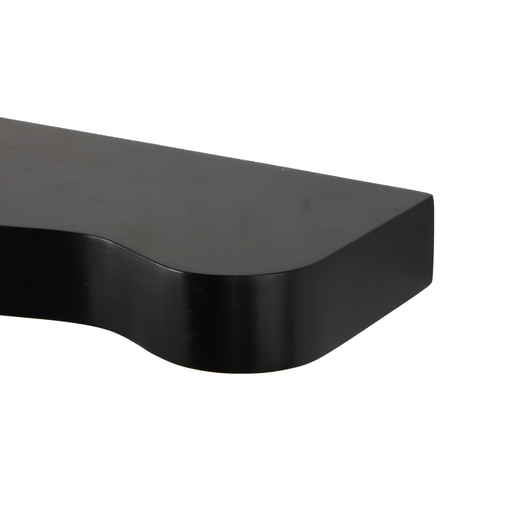DecMode 30", 22", 14"W Handmade 3-Tier Black Wall Shelf with Various Sizes (3 Count)