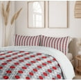 thumbnail image 6 of Ambesonne Abstract Duvet Cover Sets, Overlapping Retro Shapes, 2-King, Pale Grey Red, 6 of 7