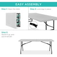 thumbnail image 7 of YEXJ 6ft Plastic Folding Table, Indoor Outdoor Heavy Duty Portable w/Handle, Lock for Picnic, Party, Camping-Light Gray-6ft, 7 of 7