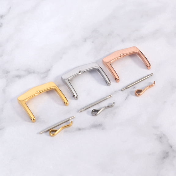 Masteelf 3Pcs 16MM Stainless Steel Watch Band Buckles Delicate Universal Premium Wristwatch Clasps Watch Accessories