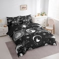thumbnail image 3 of Homewish Boho Sun Moon 7 Pieces Bedding Comforter Set,Bohemain Tribal Full Bedding Set,White Black Fitted Sheet Flat Sheet For Kids,Ultra Soft Home Decor Reversible, 3 of 8