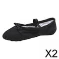thumbnail image 1 of 2xBallet Zapatos de Baile Zapatos de Punta Pisos Zapatilla de Baile Suela Dividida Negro 35 2 piezas, 1 of 10