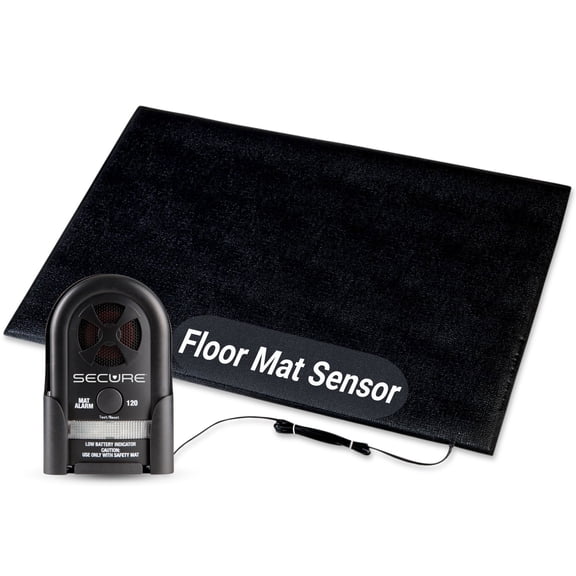 Secure Safety Solutions Bed Exit Alarm for Elderly Adults - Floor Mat Pressure Sensor and Alarm Monitor for Seniors - Caregiver Alert System for Fall & Wandering Prevention (24" x 36" Floor Sensor)