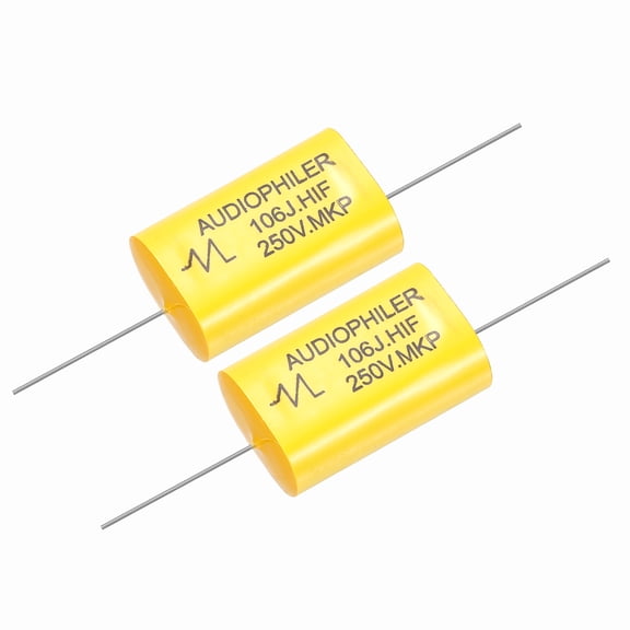 Uxcell 2Pcs 10uF High-Frequency Divider Capacitor, 250V Audio Speaker Crossover Non-Polarity Polypropylene MKP Film Capacitors
