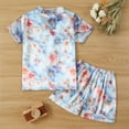 thumbnail image 4 of Edvintorg Girls Pjs Summer Casual Short Sleeve Shirt and Shorts Satin Sets Cute Floral Printed Sleepwear for Girls Kids Home Clothing 2-8 Years, 4 of 4
