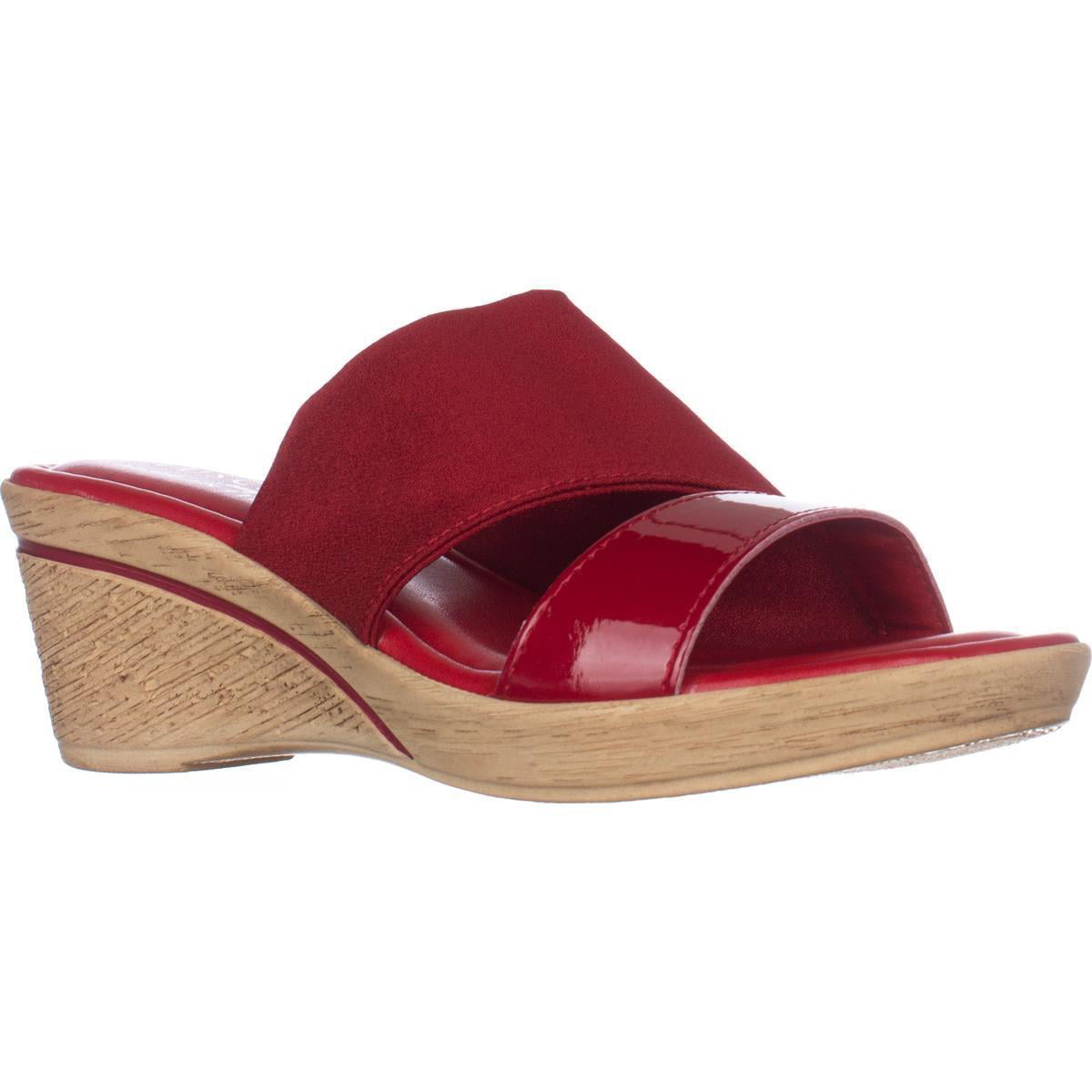 Womens Tuscany Easy Street Adiago Wedge Slide Dress Sandals - Red ...