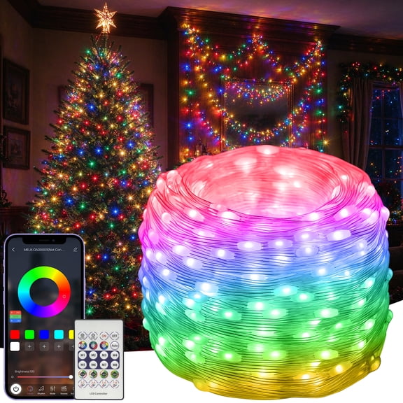 Electight 65FT 200 LEDs Smart RGB Fairy String Lights, APP/Remote Control, Music/Voice Sync, IP65 Waterproof for Bedroom Party Wedding DIY