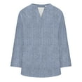 thumbnail image 4 of Uooqdmx Short Sleeve Tunic Tops for Women, Linen Tops for Women, Gauze Tops for Women, Tunic Tops for Women Loose Fit Dressy, Womens Tops Casual, Light Blue 3XL, 4 of 4
