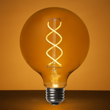 

Wintergreen Lighting G95 FlexFilament LED Edison Bulb 5W Vintage LED Globe Light Bulb Antiqued Finish
