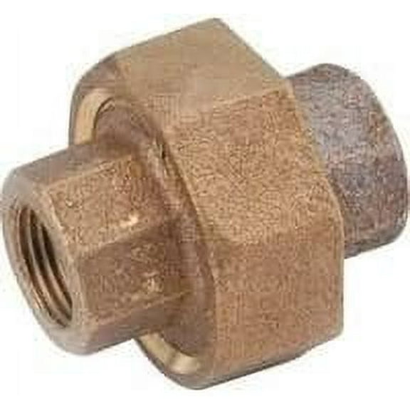 Pipe Fittings, Red Brass Union, Lead Free, 1-In.