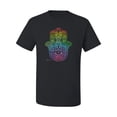 thumbnail image 2 of Wild Bobby, Colorful Rainbow Hamsa Symbol Spiritual Yoga, Pop Culture, Men Graphic Tees, Black, Small, 2 of 3