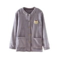 thumbnail image 3 of GuangYongmao Plush Pajamas Tops Women Fluffy Fleece V-Neck Button Down Winter Outerwear Cozy Warm Sleepwear with Pockets keep warm sleep wear Gift, 3 of 3