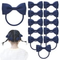 thumbnail image 1 of 12 piezas de lazos para el cabello para niñas, accesorios para el cabello para la escuela, moños y bandas elásticas para el cabello, ideal para el uniforme escolar (azul marino), 1 of 7