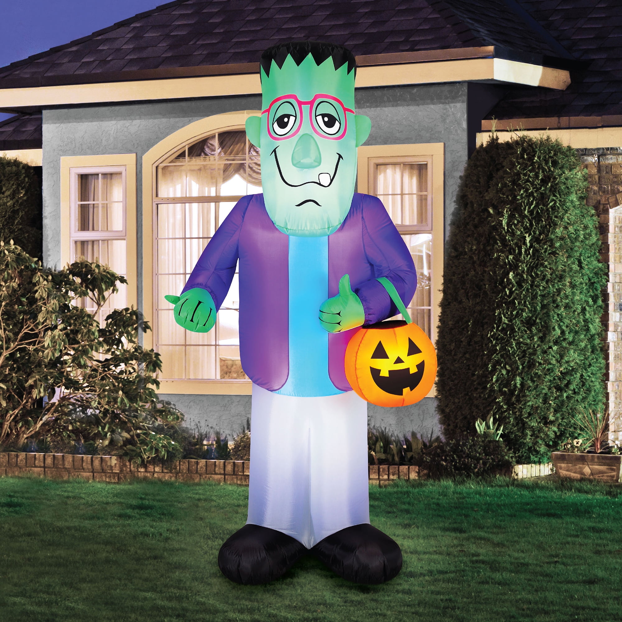 Occasions 7' Inflatable Frankenstein Treat Bag Halloween Yard Decoration