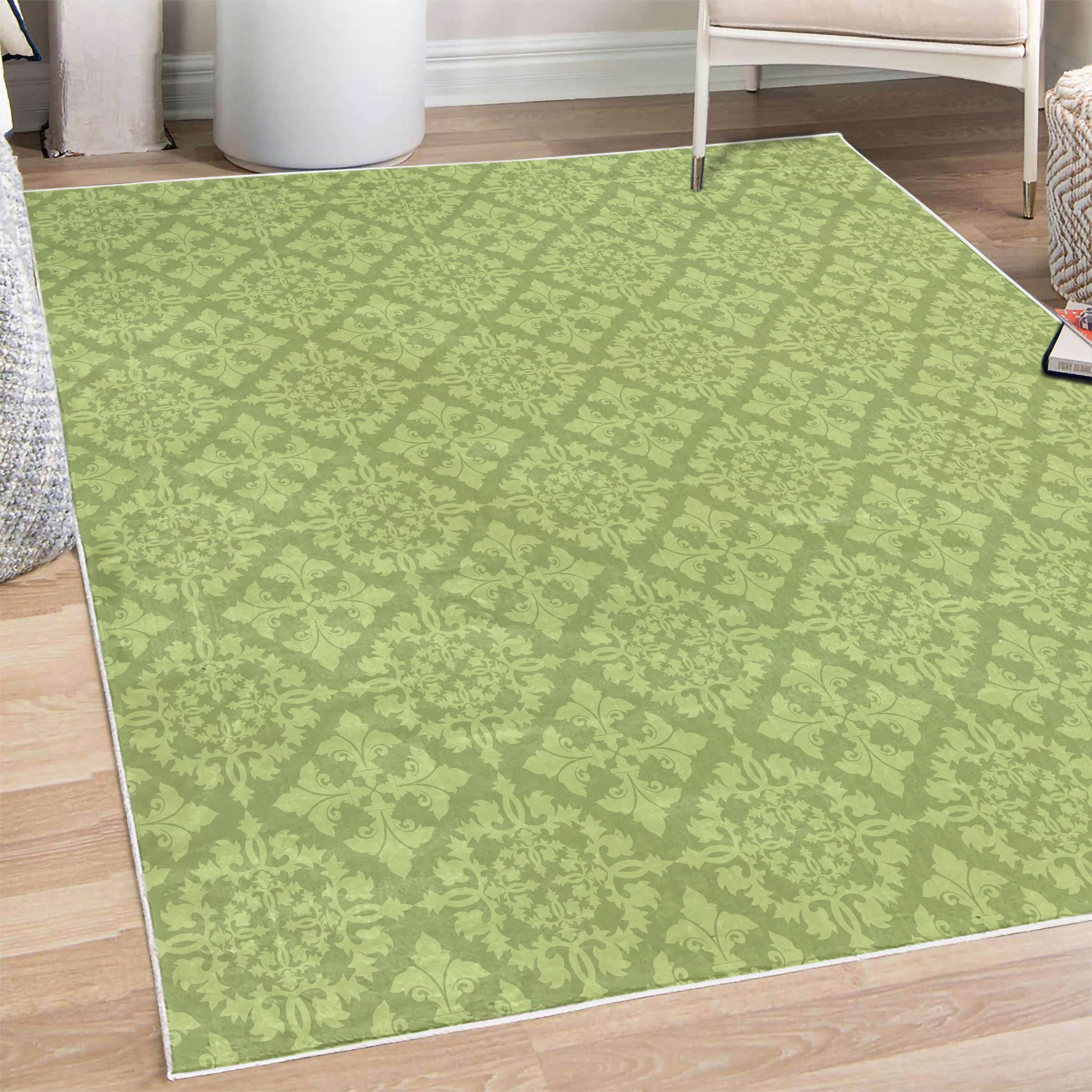 Old Timey Rug Retro Decorative Rug, Antique Victorian Floral Patterns in Modern ...