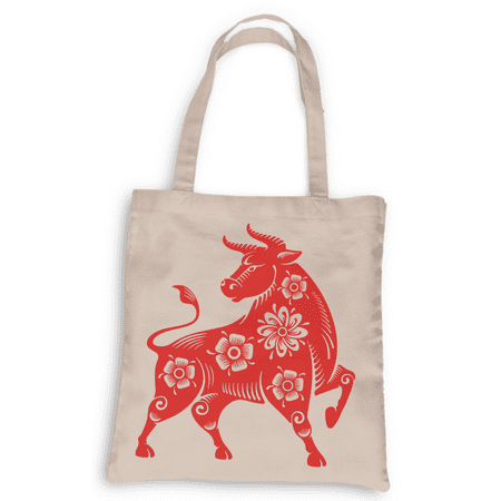 Year of the Ox Tote, Grocery Tote, Book Tote, Office Tote, 100% Cotton Fun Tote