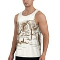 thumbnail image 2 of Xecao Western Desert Cowboys Men's Tank Top Workout Quick Dry Sleeveless Gym Jogging Muscle Shirts Summer Swim Beach Tops, 2 of 9