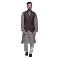 thumbnail image 1 of Atasi Traditional Printed Kurta Churidar Pajama Set With Nehru Jacket For Men, 1 of 5