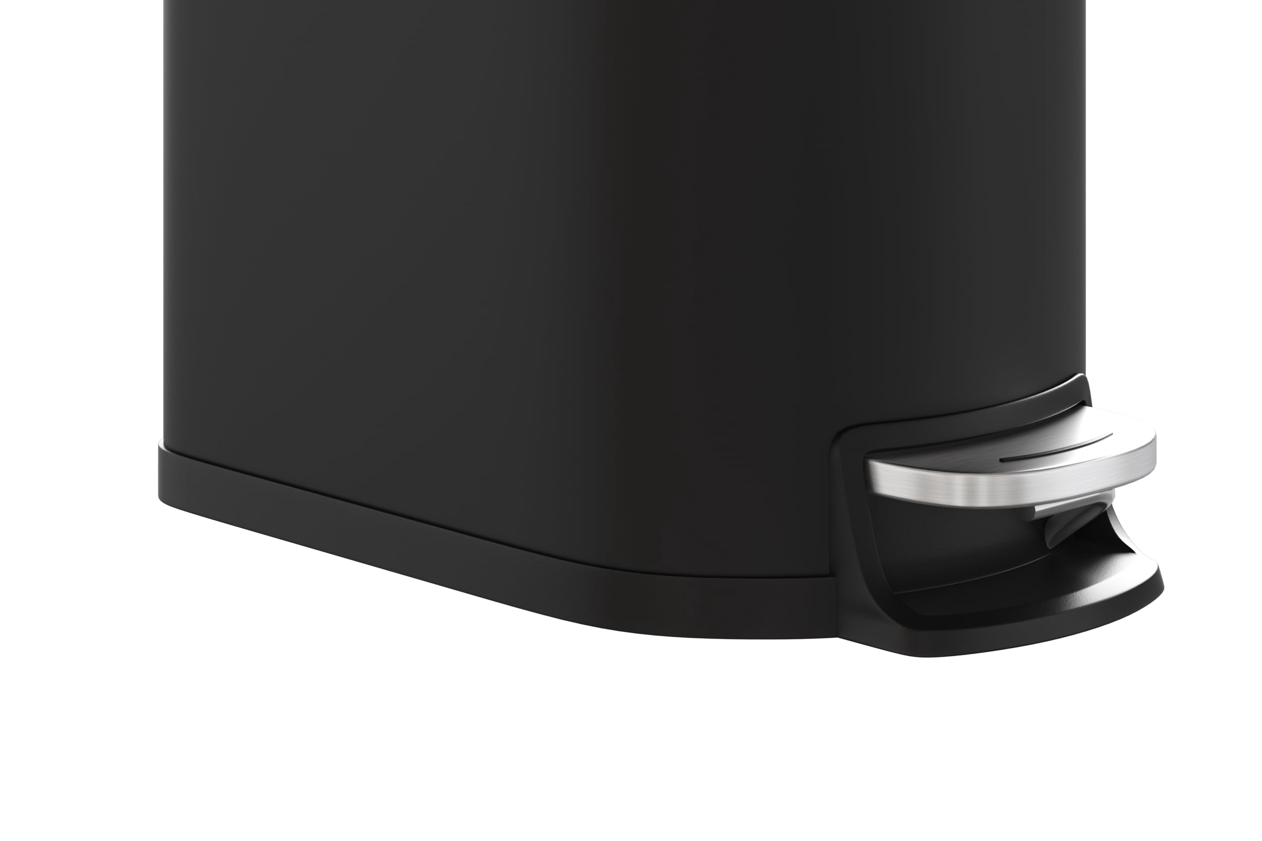 13 Gal Slim Kitchen Trash Can with Soft Close Lid, Step Pedal, Large Step-on Metal Trash Bin, Stainless Steel, with Inner Bucket & Rear Handle, for Home, Office, Commercial, 50 L