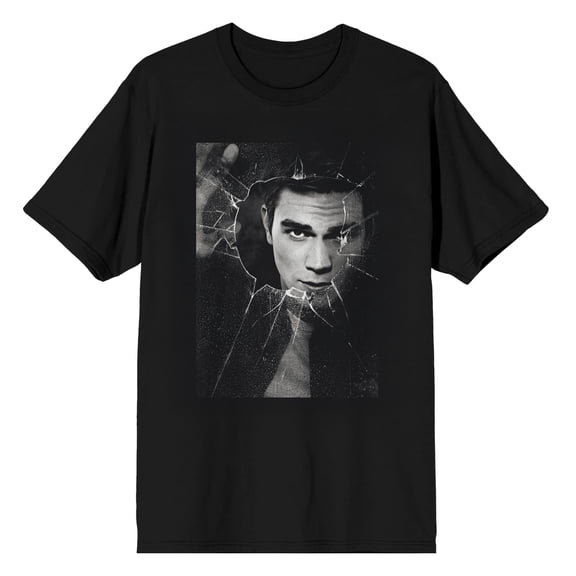 Bioworld Riverdale Archie Andrews Broken Glass Portrait Unisex Adult Graphic Tee | Officially Licensed Short Sleeve Crew Neck T-Shirt-XL Black