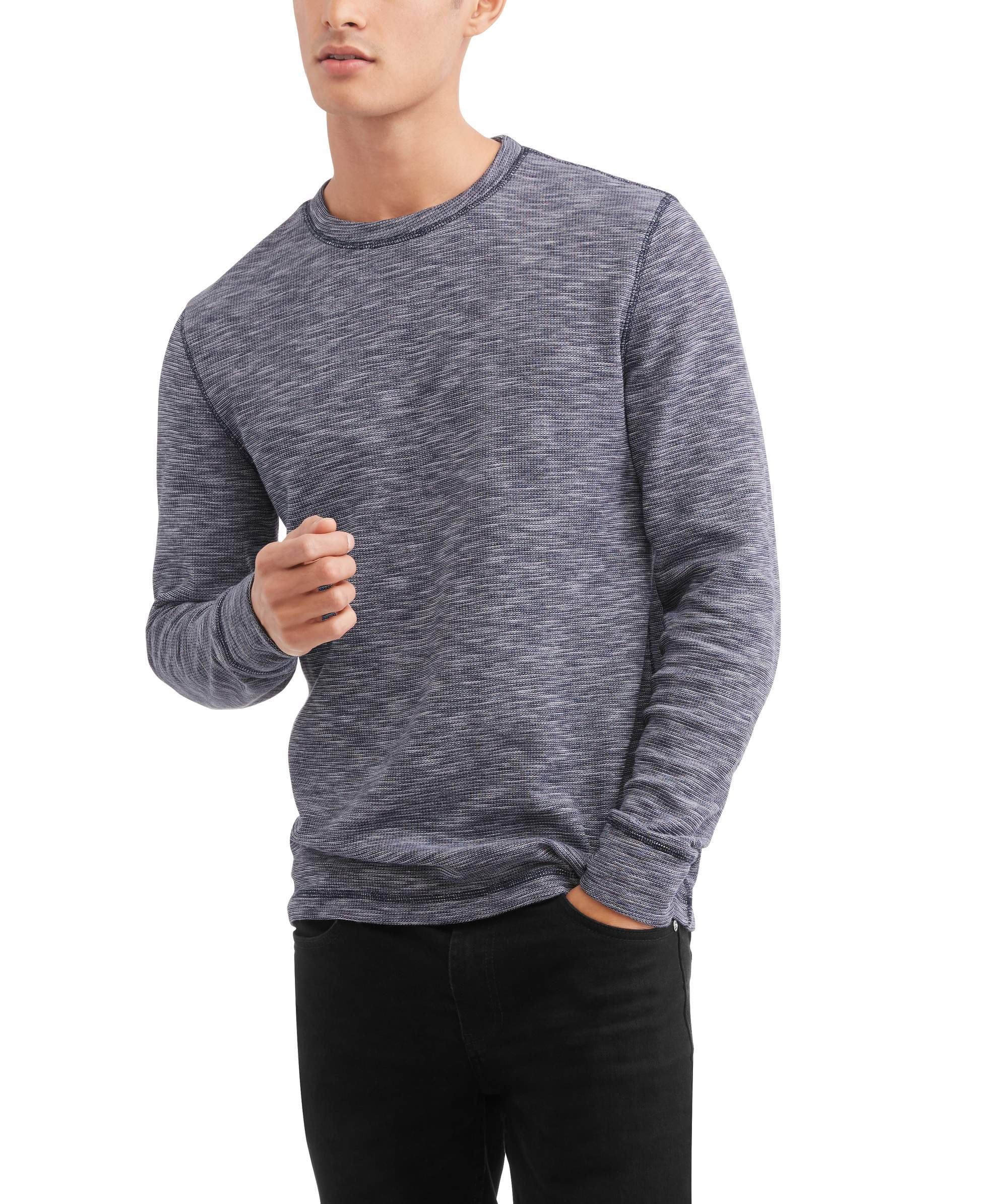 Faded Glory Men's Long Sleeve Thermal Crew Sweatshirt