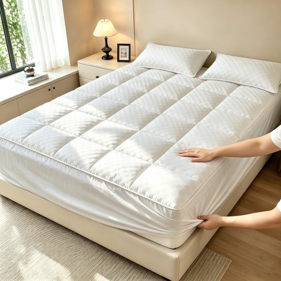 Mattress Topper with Thickened Deep Pocket - Breathable and Comfortable for Heat-Prone Sleepers, available in various sizes