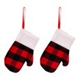 thumbnail image 1 of Guantes de limpieza para cocina, adornos navideños, colgantes creativos de guantes navideños, guantes a cuadros, juegos de cuchillos y tenedores, bolsas de dulces, colgantes de árboles de Navidad, 1 of 4