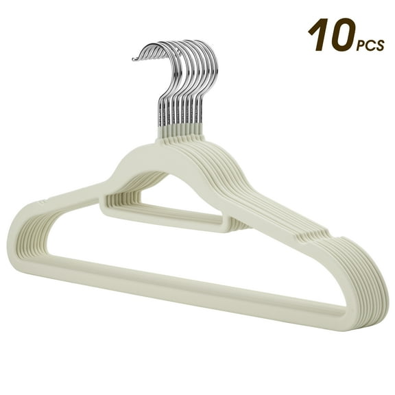 Mimifly 10 Pack Velvet Hangers, Space Saving Non-Slip Clothes Hangers with 360° Swivel Hooks
