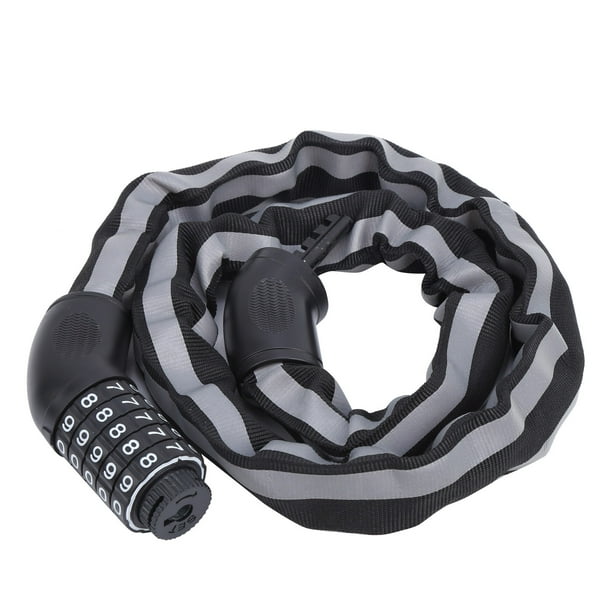 Candado codificado antirrobo para bicicleta, candado de Cable para bicicleta, sin llave, cinco contraseñas, negro reflectante YUNYI BRAND Deportes