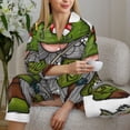thumbnail image 5 of KLL Fishing Gnome Print Women's Long Sleeve Pajamas with Pants Sleepwear Loungewear 2 Set-X-Large, 5 of 7