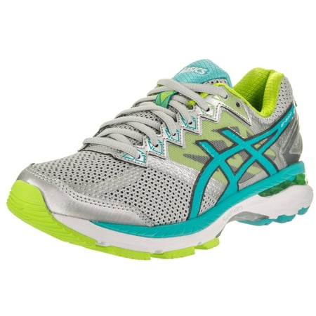 ASICS Women's GT-2000 4 Running Shoe, Silver/Turquoise/Lime Punch, 8.5 2E(XW)