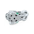 thumbnail image 2 of Bling Jewelry Womens Green Eye Cubic Zirconia Cocktail Statement Ring Silver-Plated Panther Design, 2 of 5