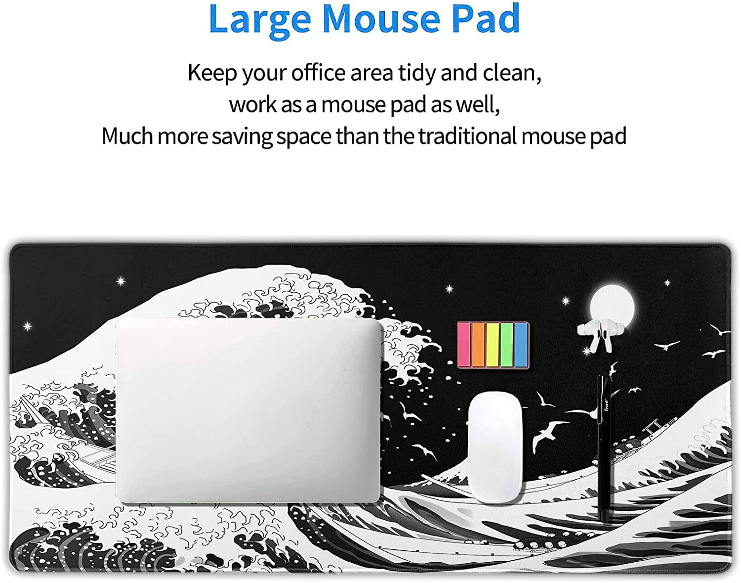   Basics Square Mouse Pad, Cloth with Rubberized Base,  Standard, Black : Office Products