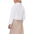 thumbnail image 3 of Abrigo de piel sintética elegante INSPIRE CHIC para mujer, chaqueta corta de botones a presión para bodas de invierno, XL blanco, 3 of 6