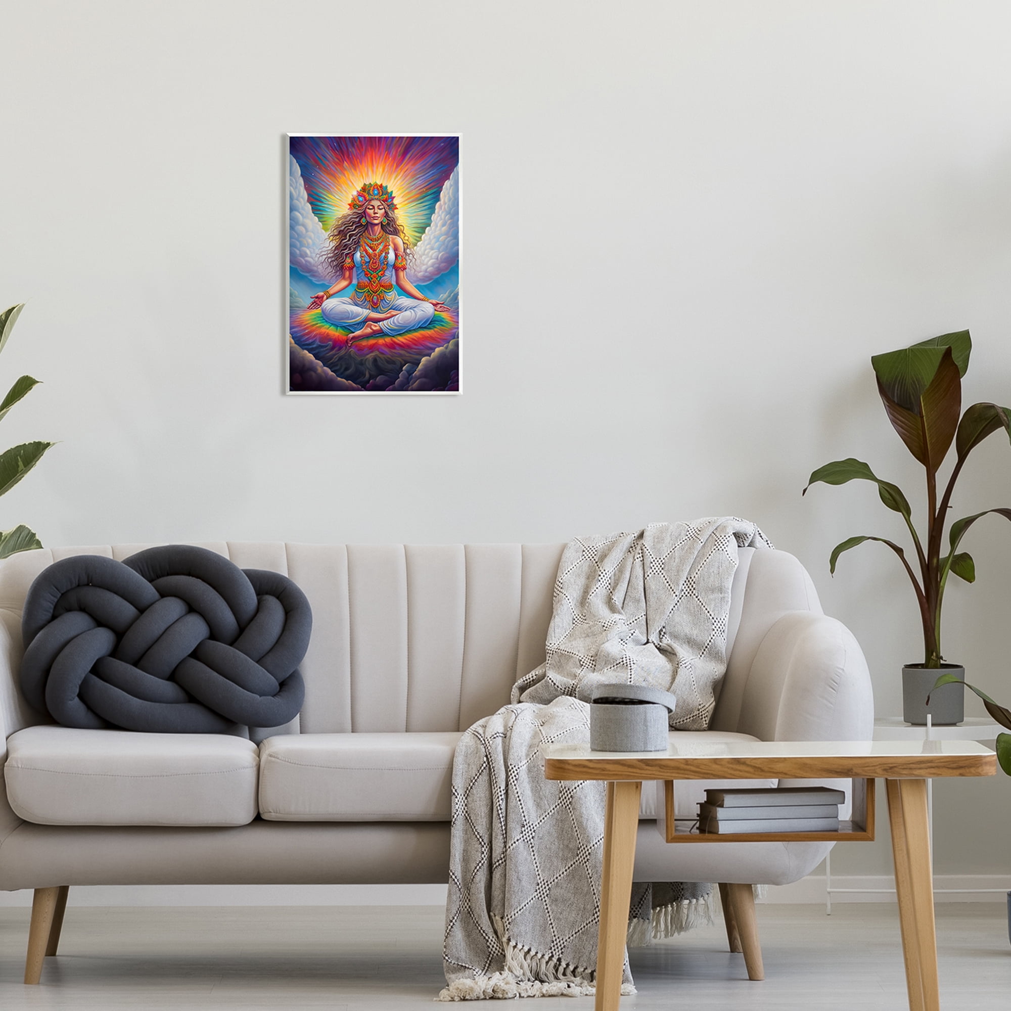 Stupell Industries Meditation Among Clouds Fairy Tales & Fantasy Painting Unframed Art Print Wall Art, 13 x 19