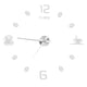 thumbnail image 5 of Reloj de pared grande y moderno sin marco, pegatina de superficie de espejo para decoración de habitación, oficina y hogar, color plateado, 5 of 5