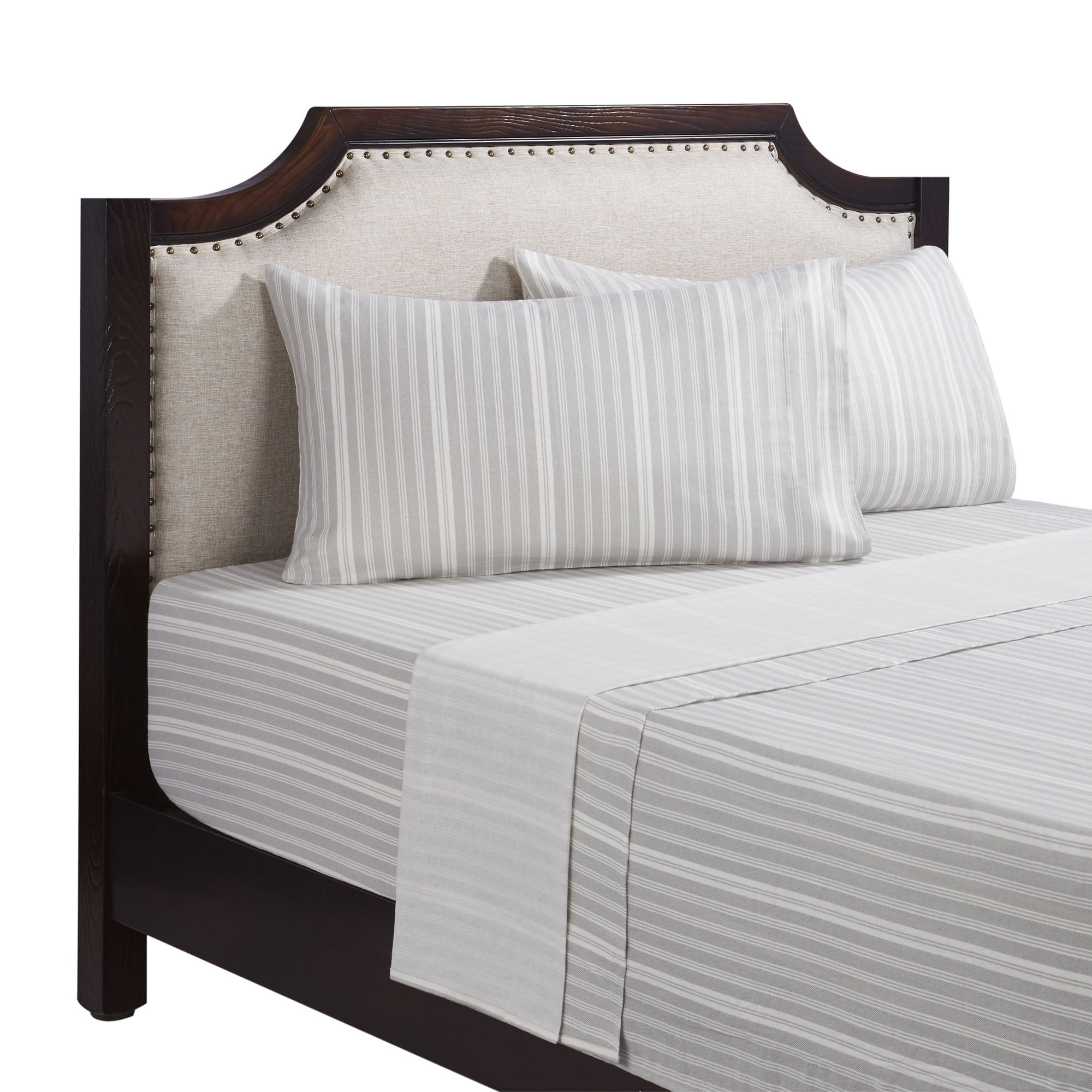 HOMETRENDS 3-Piece Glasgow Stripe Flannel Sheet Set, Twin, 100% Cotton