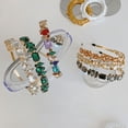 thumbnail image 4 of Accesorios para el cabello, aro para el cabello cuadrado con diamantes de imitación barrocos, aro para el cabello de aleación retro de alta gama para mujer, tarjeta para el cabello a presión, 4 of 6